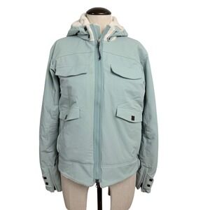 Mountain Hardwear Womens Fleece Lined Softshell Hooded Jacket Seafoam Green M